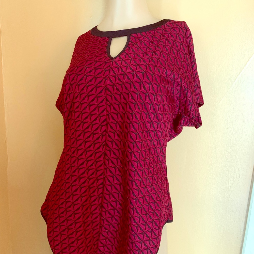 Red and black blouse. Nice!